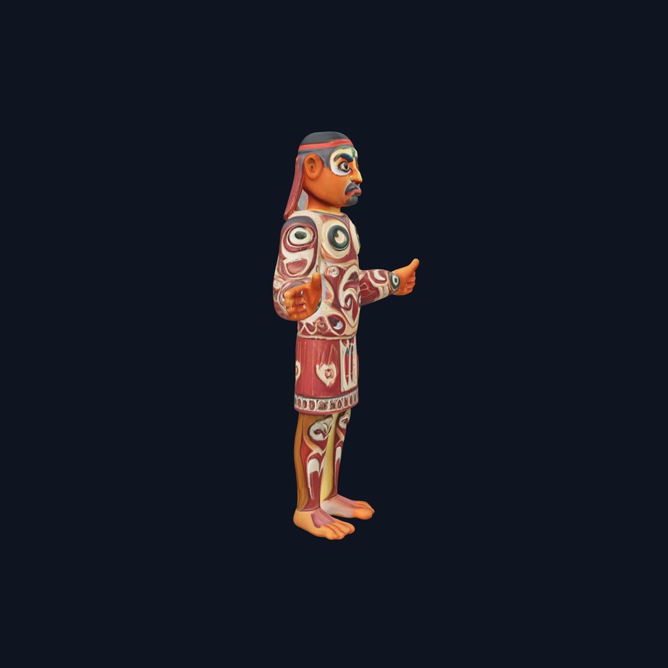 Ancient Tribal Warrior D Character Model Rigged and Animated